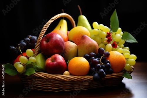 mix fruit on the basket Cinematic Editorial Food Photography