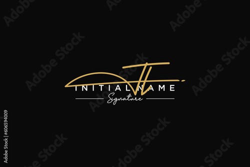 Initial TL signature logo template vector. Hand drawn Calligraphy lettering Vector illustration. photo
