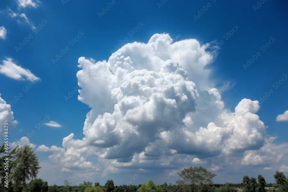White clouds on blue sky, Generative ai White clouds on blue sky, Generative ai