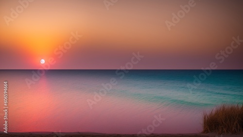 A Depiction Of A Wonderfully Vibrant Sunset Over The Ocean