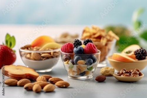 mix healthy snack breakfast Cinematic Editorial Food Photography