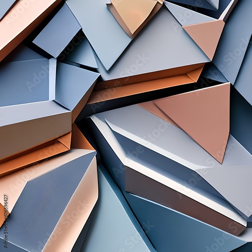 1178 Geometric Origami Shapes: A modern and geometric background featuring geometric origami shapes in a minimalist color palette, creating a sleek and contemporary ambiance5, Generative AI photo