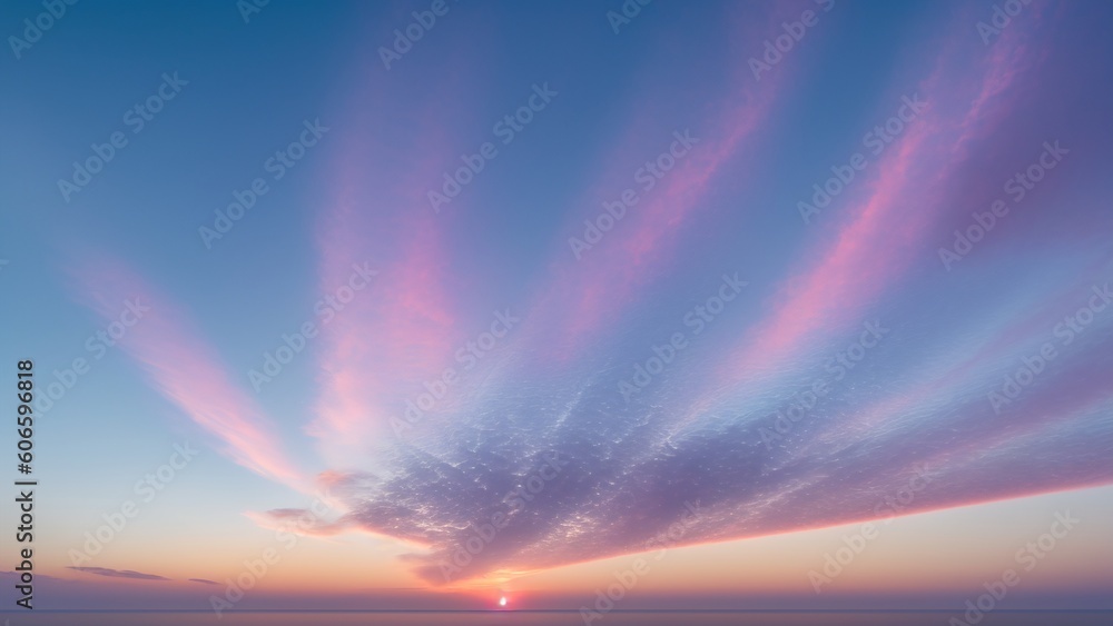 An Illustration Of A Dramatically Lit Sunset Over The Ocean