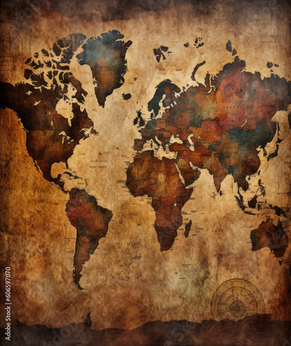 World Map as a Digital Art Masterpiece, Illustration, World, Earth