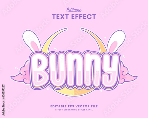 decorative editable bunny text effect vector design