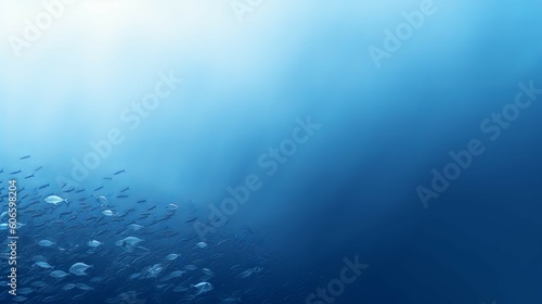blue nature gradient background banner abstract background with sea ocean fish Generative AI stock illustration