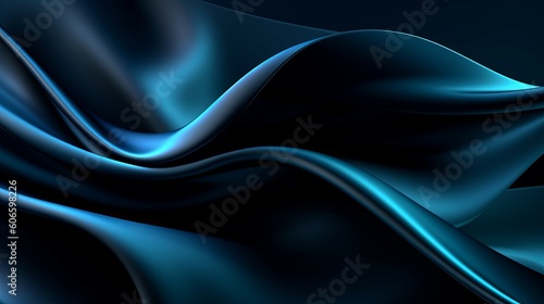 blue and black silk background banner abstract background Generative AI stock illustration