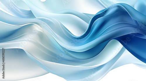 blue silk background banner abstract background Generative AI stock illustration