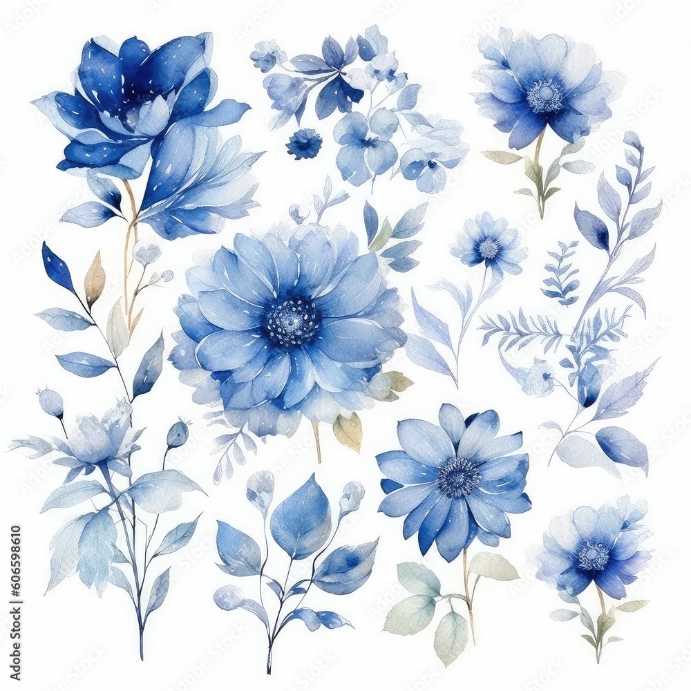 blue flowers background