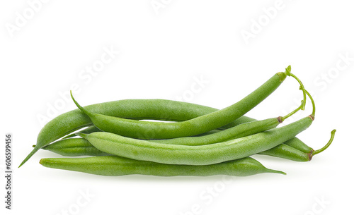 Heap of organic pole peans on white background on transparent.