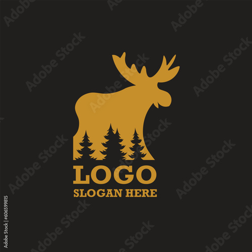 Vintage moose animal logo