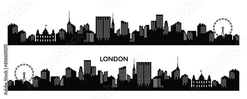 London city silhouette. Travel background silhouette.