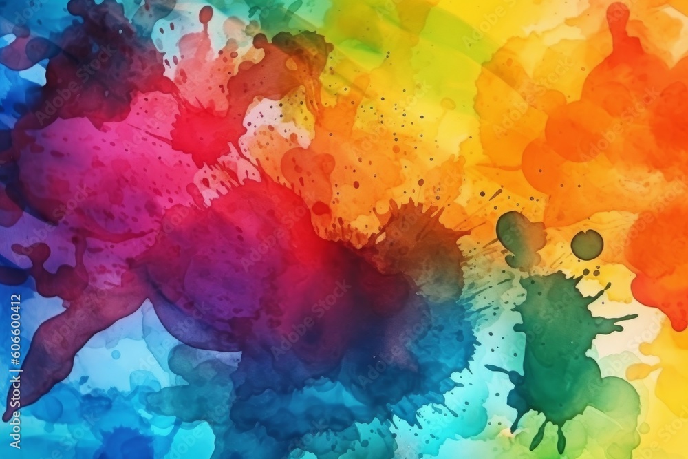Obraz premium Vibrant watercolor or ink blot background, Generative ai