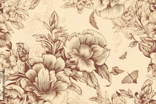 Vintage floral pattern background  Generative ai