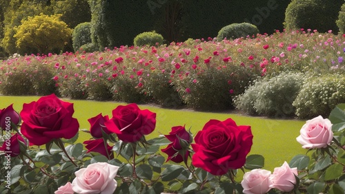 An Artful Depiction Of An Inspiring And Radiant Garden With Roses
