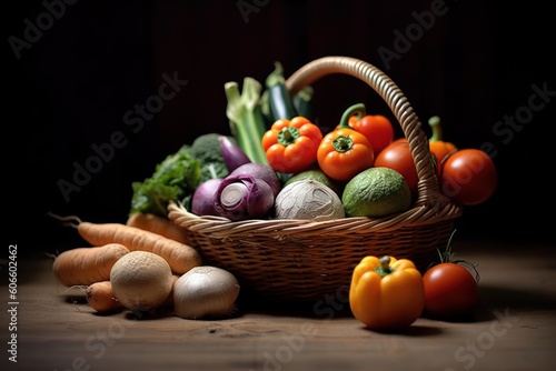 mix vegetable on the basket Cinematic Editorial Food Photography