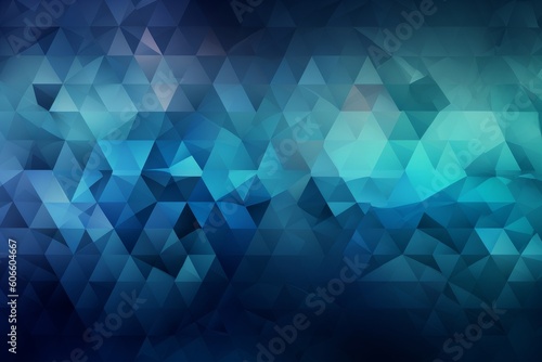 Triangular geometric pattern in shades of blue background, Generative ais