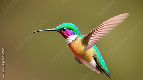 A Depiction Of An Enchantingly Whimsical Hummingbird Flying