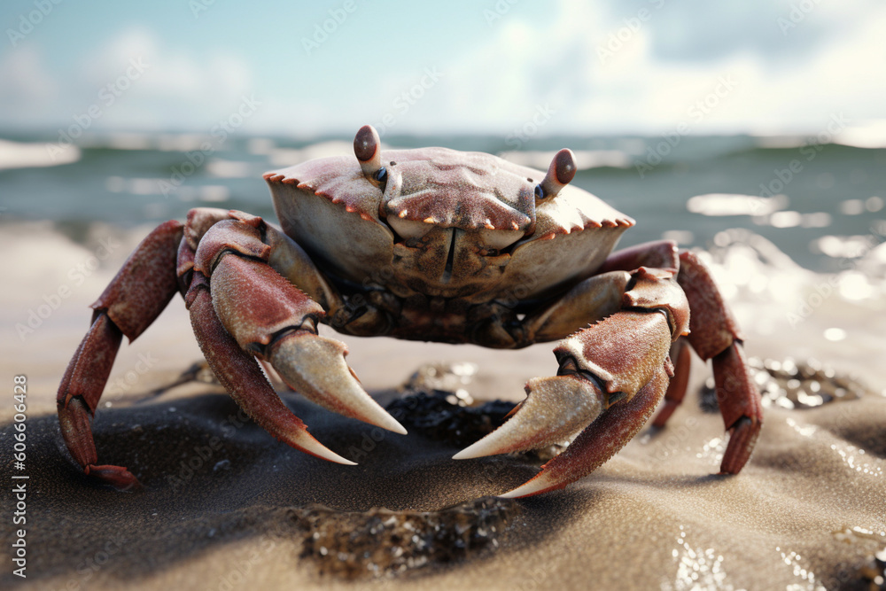 crab on the beach
created using generative AI tools