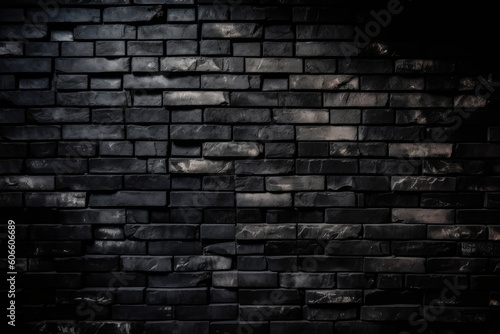Old black wall of bricks background  Generative ai
