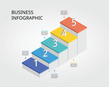 level template for infographic for presentation for 5 element