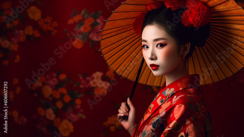 着物を着た日本人女性・舞妓・芸者・花魁（Generative AI） 