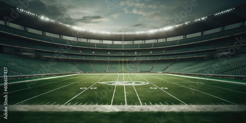 green field in american football stadium photo