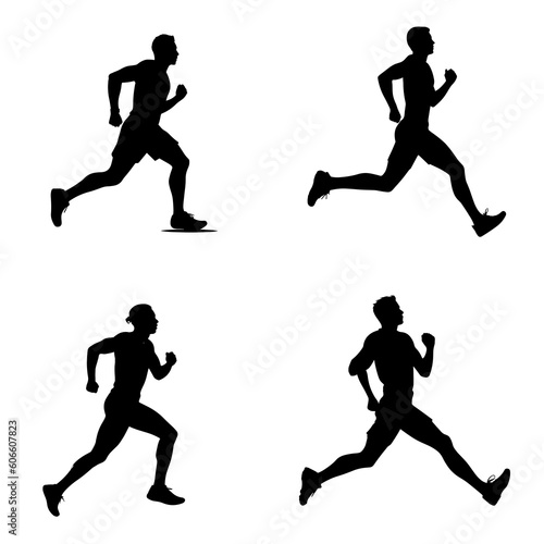 running silhouette, running person silhouette © diego