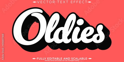 Retro, vintage text effect, editable 70s and 80s text style