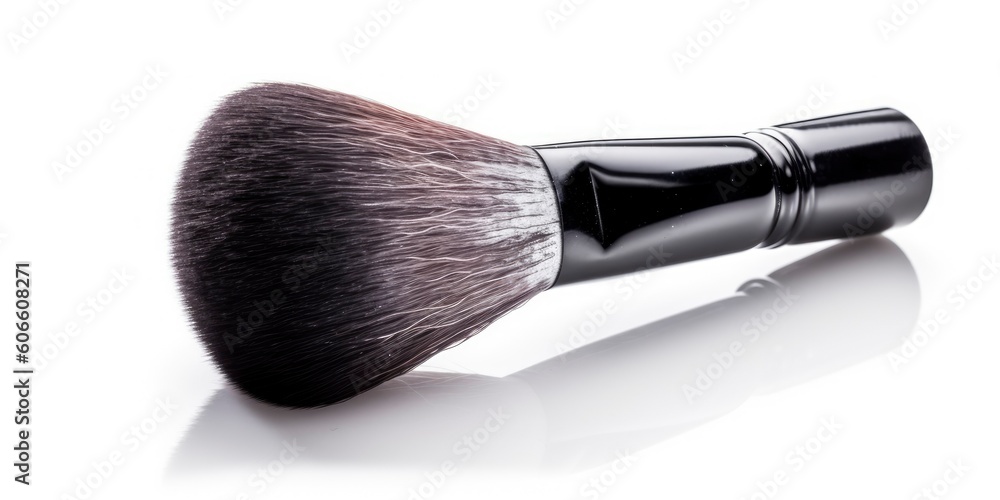 Make up brushes. Make up brush powder blusher isolated on white background. Generative AI Make up brushes. Make up brush powder blusher isolated on white background. Generative AI