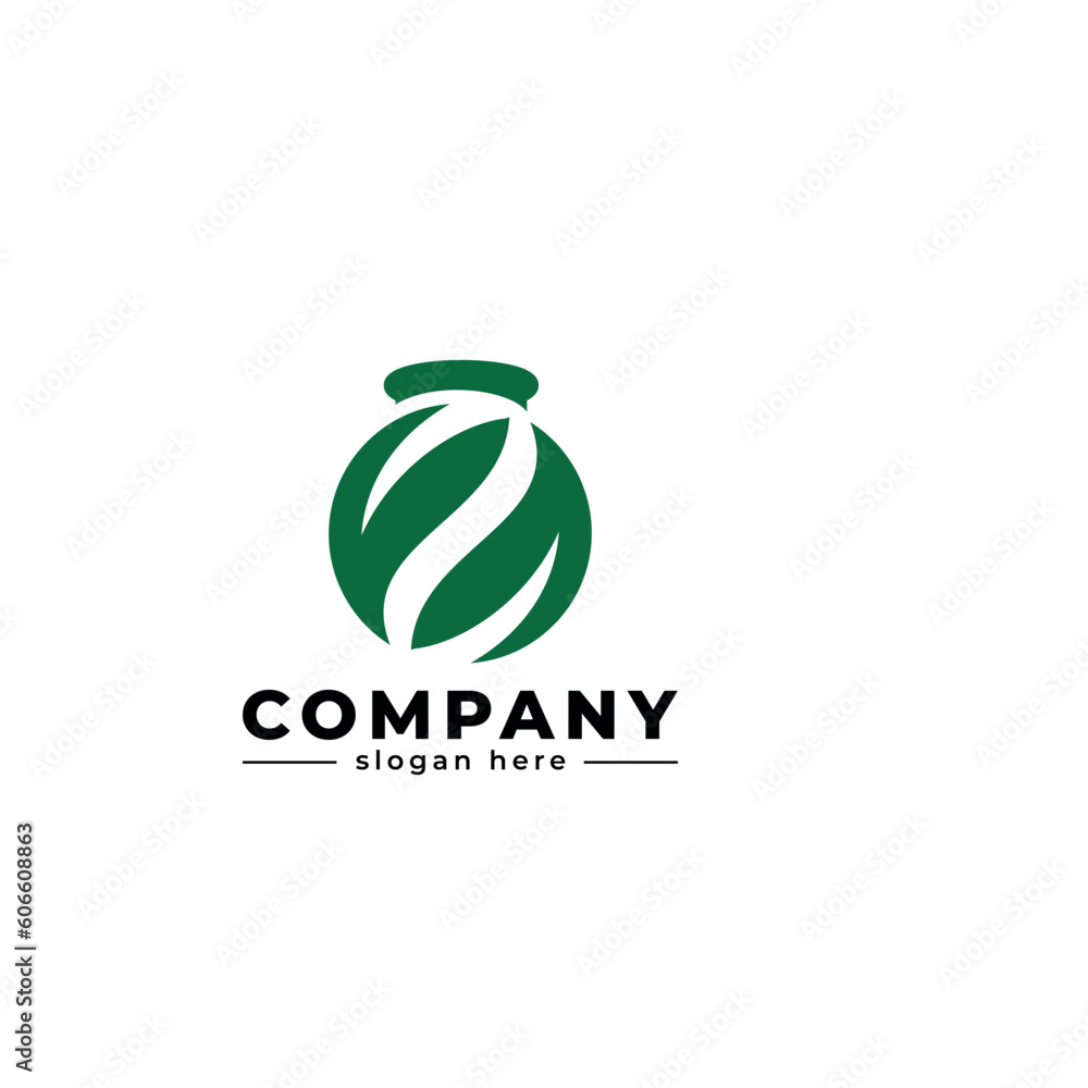 Fototapeta premium Creative Orbit Labor Lab abstract logo design template, leaf, eye Vector Illustration