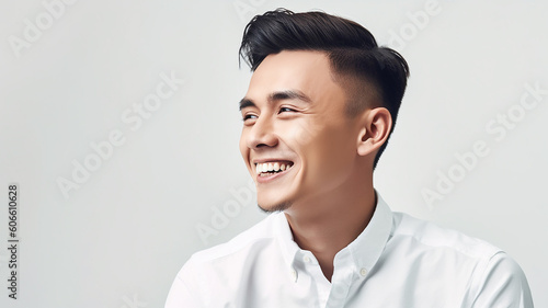 アジア人の若い男性のポートレート・横顔（Generative AI）
