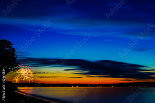 fireworks over the river