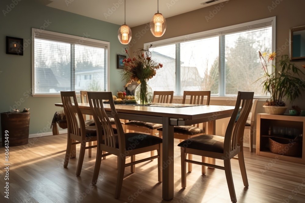 professional catalog image with full dining room table Cinematic Editorial Photography