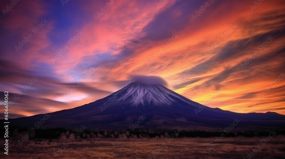beautiful twilight sky above a volcano generative ai beautiful twilight sky above a volcano generative ai