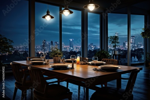 professional catalog image with full dining room table Cinematic Editorial Photography