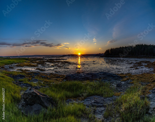 sunset over marsh