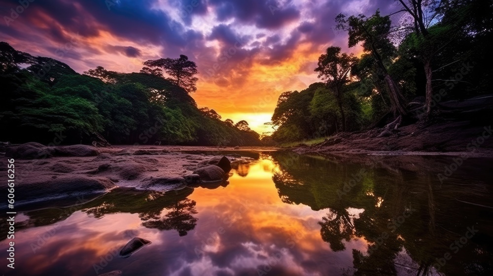 beautiful twilight sky over a river generative ai beautiful twilight sky over a river generative ai