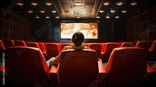 professional movie critic watching a film generative ai photo