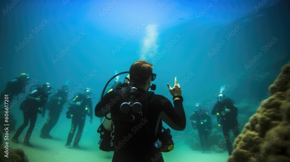 scuba diving instructor teaching a lesson generative ai scuba diving instructor teaching a lesson generative ai