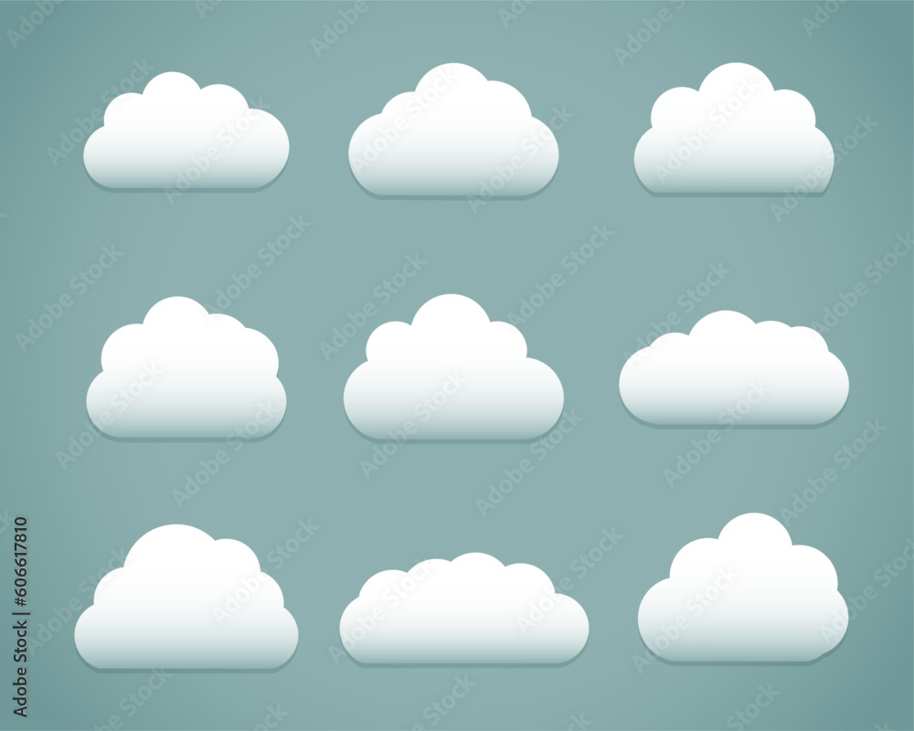 Fototapeta premium set of natural clouds element for rainy season