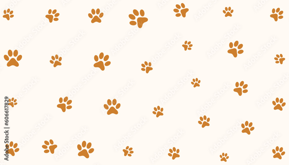cute animal paw print pattern background for fauna fun - obrazy, fototapety, plakaty 