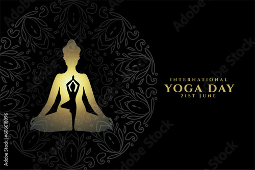 eye catching international yoga day background in premium style