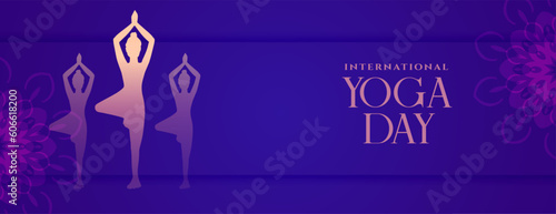 21st june world yoga day poster with exercise posture design