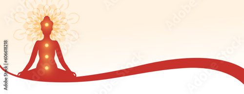 eye catching world yoga day banner in chakra concept