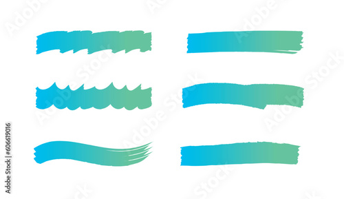 ペンで描いたアンダーラインブラシセット	
