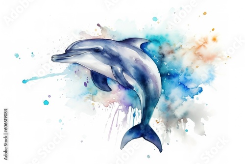 Dolphin watercolour