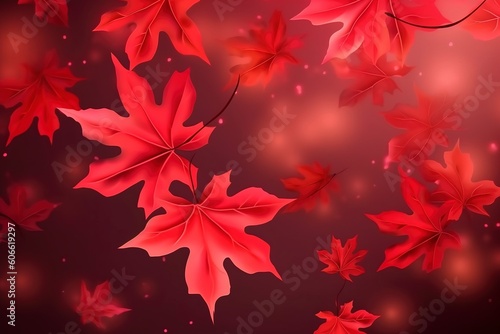 Canada day design of red maple leaves background with copy space