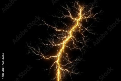 Electric current discharge or lightning. AI generated  human enhanced