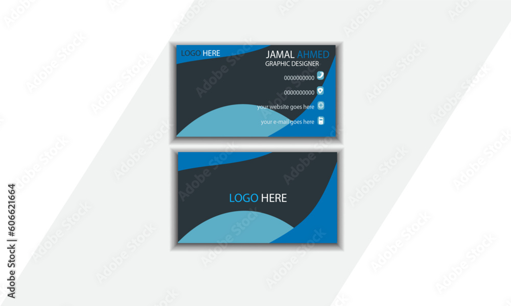  Double-sided creative business card layout design Modern creative and clean visiting card business card design template corporate style